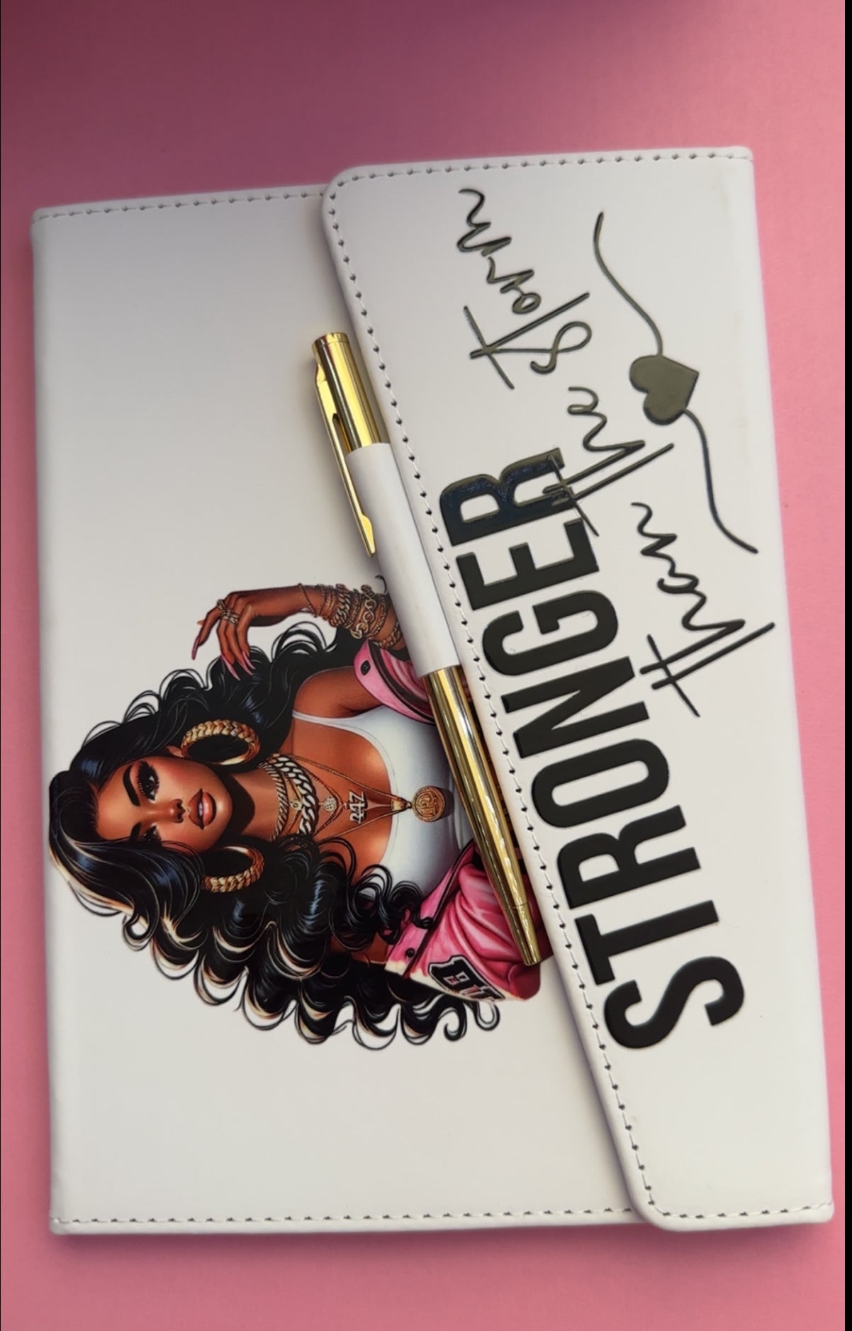 Stronger than the storm Journal With Pen (White Cover)