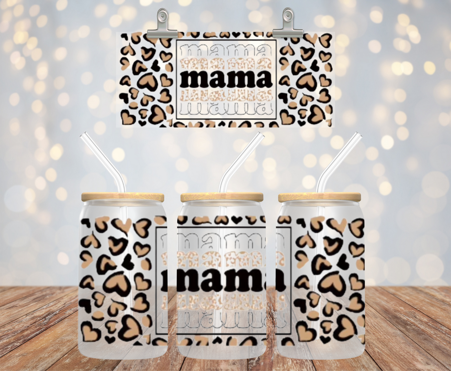 MAMA Leopard Print UV Tumbler Wrap