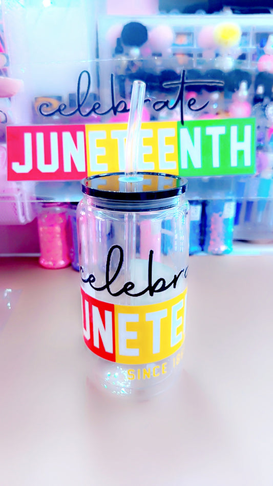 Juneteenth Glass Tumbler