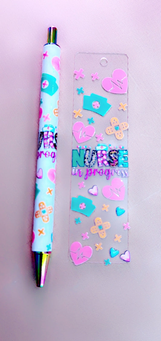 Nurse In Progree Bookmark & Pen Set