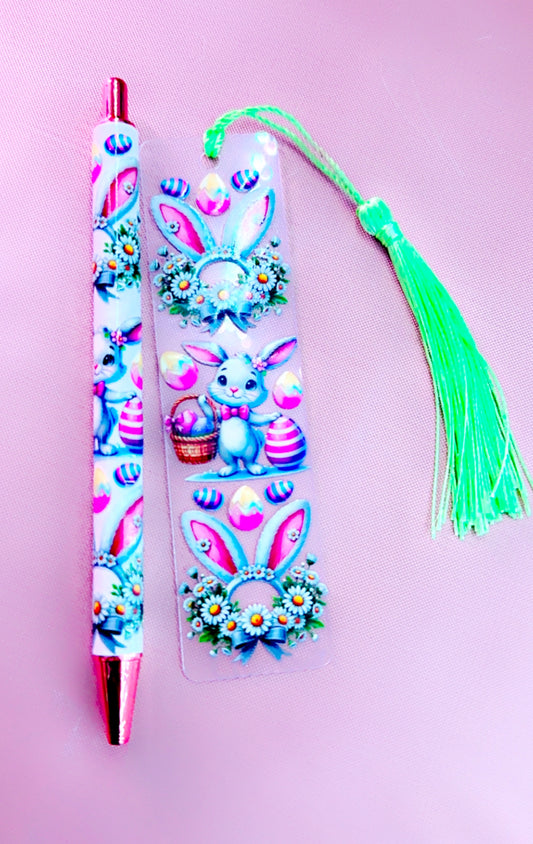 Easter Bunny Bookmark & Pen Set